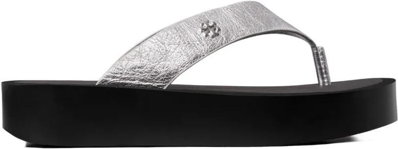 Tory Burch crinkle-effect platform flip flops Zilver