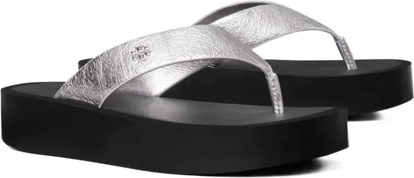 Tory Burch crinkle-effect platform flip flops Zilver - Foto 4
