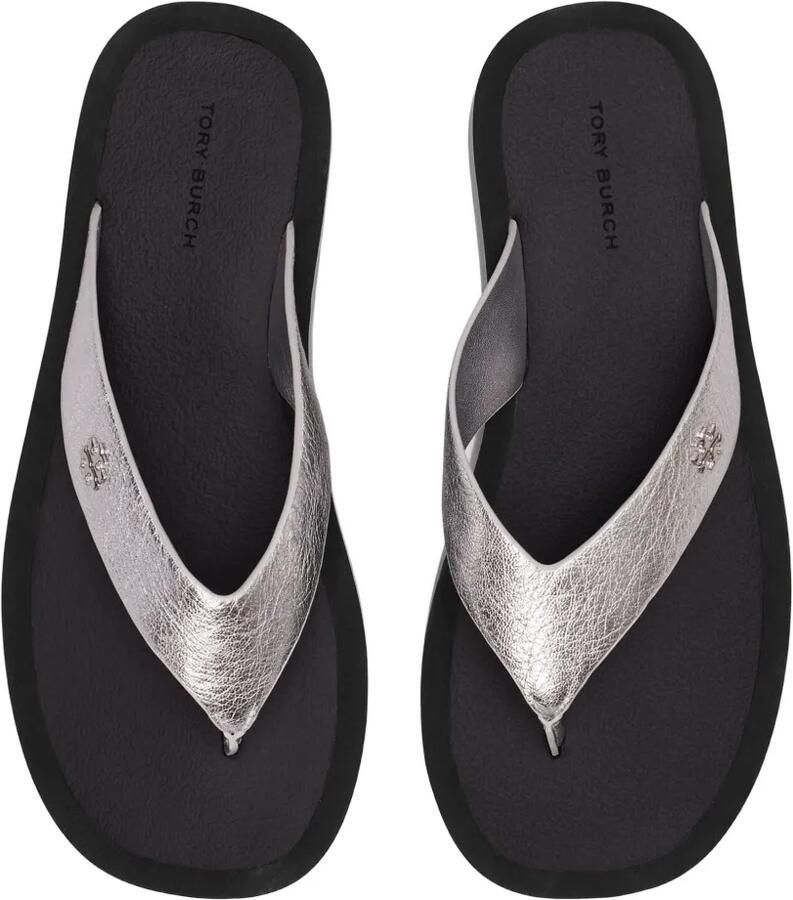 Tory Burch crinkle-effect platform flip flops Zilver - Foto 2