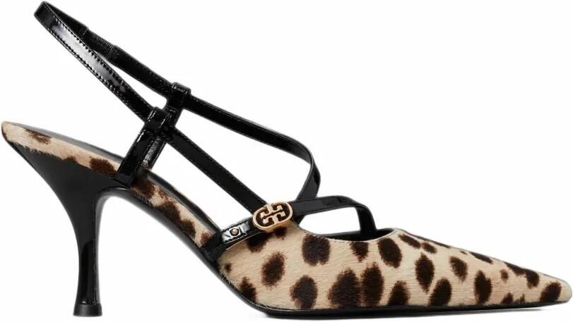Tory Burch Double T pumps met cheetah-print Beige