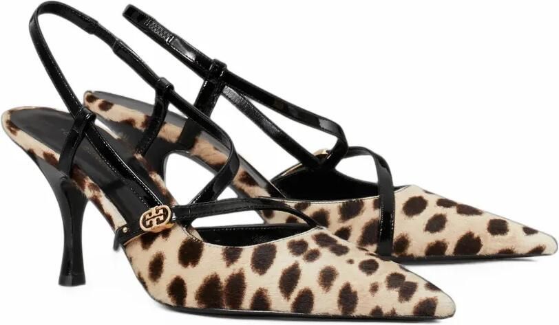 Tory Burch Double T pumps met cheetah-print Beige - Foto 4