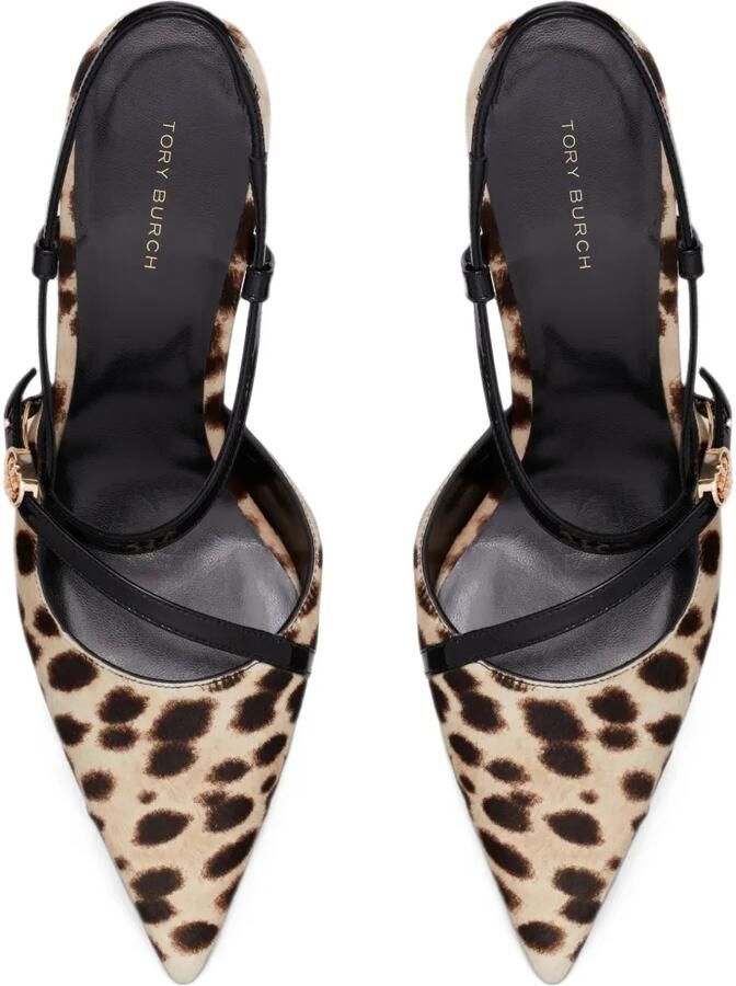 Tory Burch Double T pumps met cheetah-print Beige - Foto 3
