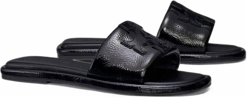 Tory Burch Double T patent-leather sandals Zwart - Foto 4