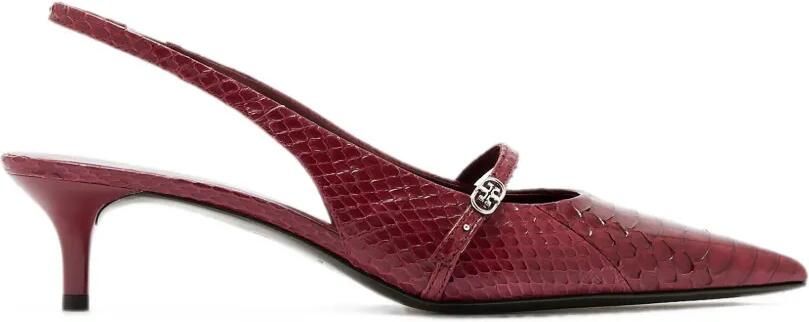 Tory Burch Double T pumps met slangen-effect Rood