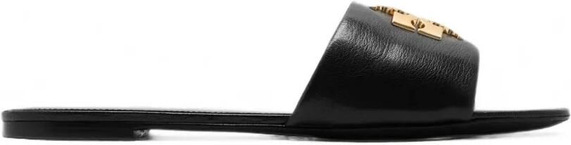 Tory Burch Eleanor leren sandalen Zwart