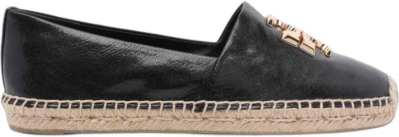 Tory Burch Eleanor pebbled leather espadrilles Zwart