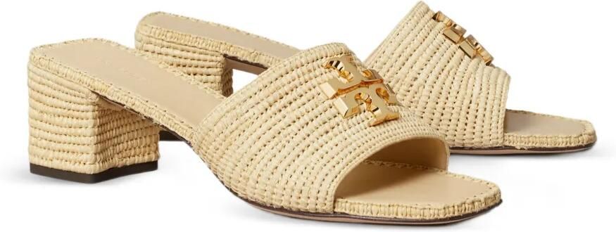Tory Burch Eleanor raffia sandalen met hak Beige - Foto 5