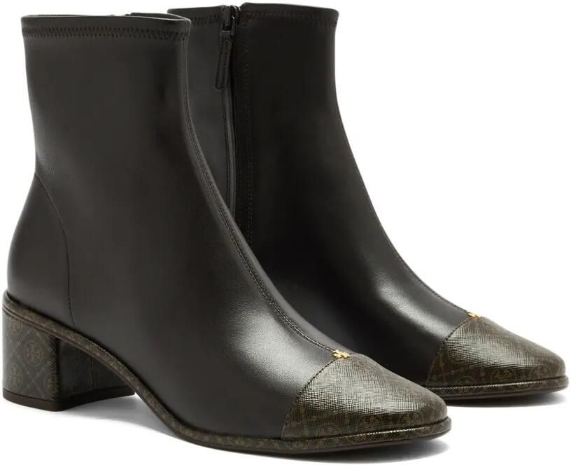 Tory Burch Enkellaarzen met kapneus en T-monogram Bruin - Foto 3