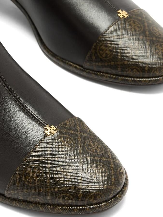 Tory Burch Enkellaarzen met kapneus en T-monogram Bruin - Foto 2