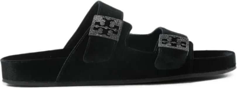 Tory Burch Fluwelen sandalen met gespsluiting Zwart