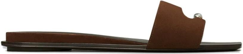 Tory Burch Geperforeerde slippers Bruin
