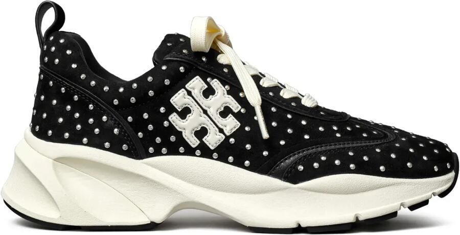 Tory Burch Good Luck suède sneakers Zwart