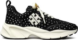 Tory Burch Good Luck suède sneakers Zwart
