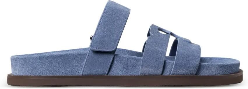 Tory Burch Ines Sport suède platte sandalen Blauw