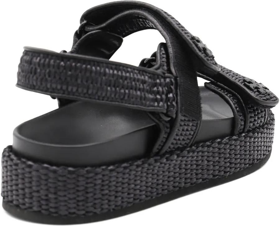 Tory Burch Kira geweven sandalen met plateauzool Zwart - Foto 2