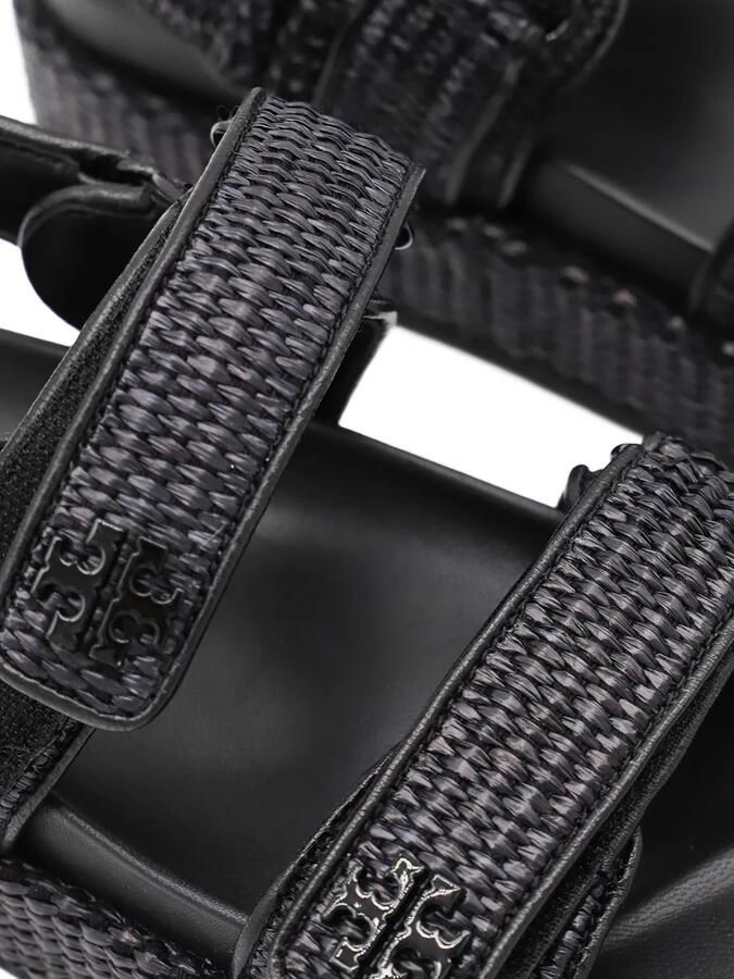 Tory Burch Kira geweven sandalen met plateauzool Zwart - Foto 3