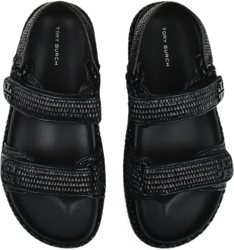 Tory Burch Kira raffia-woven sandals Zwart - Foto 2