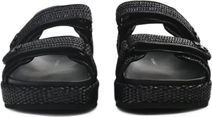 Tory Burch Kira raffia-woven sandals Zwart - Foto 4