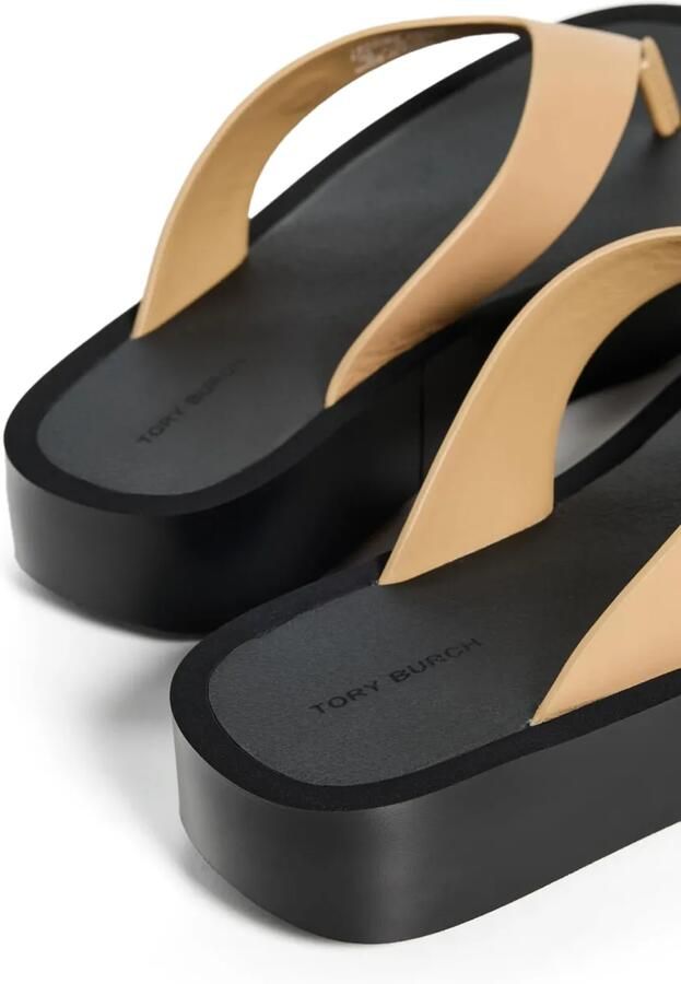 Tory Burch leather platform flip-flops Bruin - Foto 3