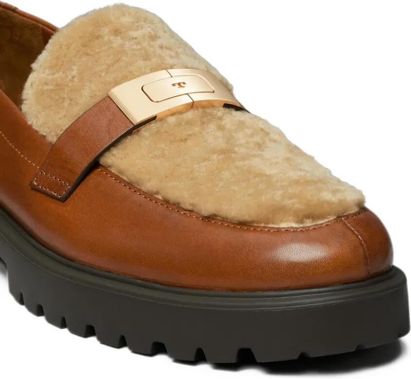 Tory Burch Leelee shearling lug loafers Bruin - Foto 2