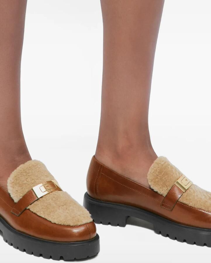Tory Burch Leelee shearling lug loafers Bruin - Foto 3