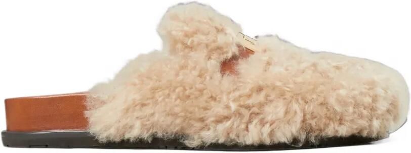 Tory Burch Leelee shearling mules Beige