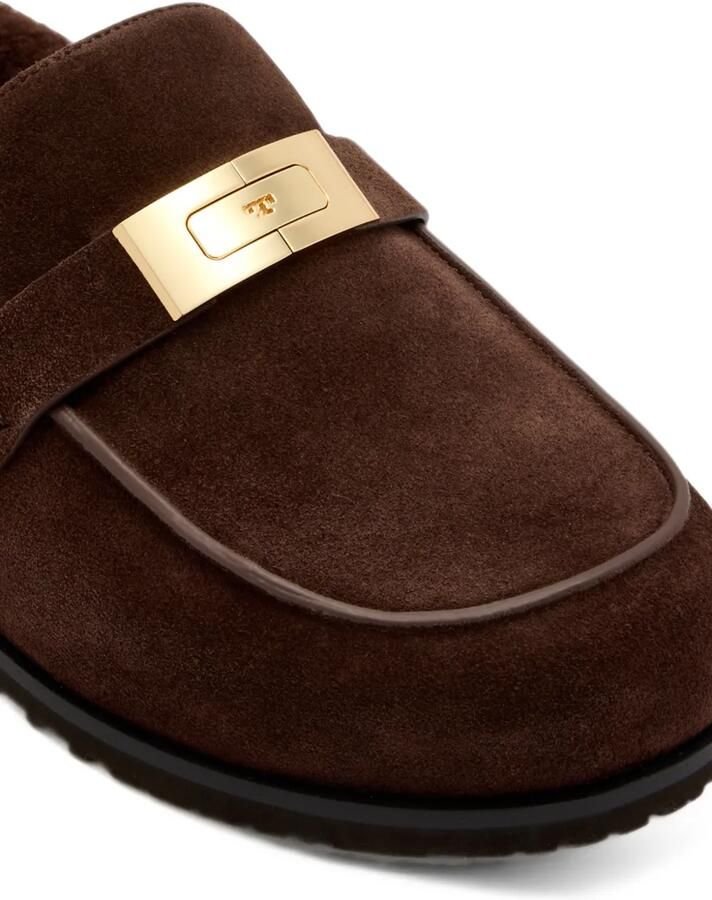 Tory Burch Leelee shearling mules Bruin - Foto 3