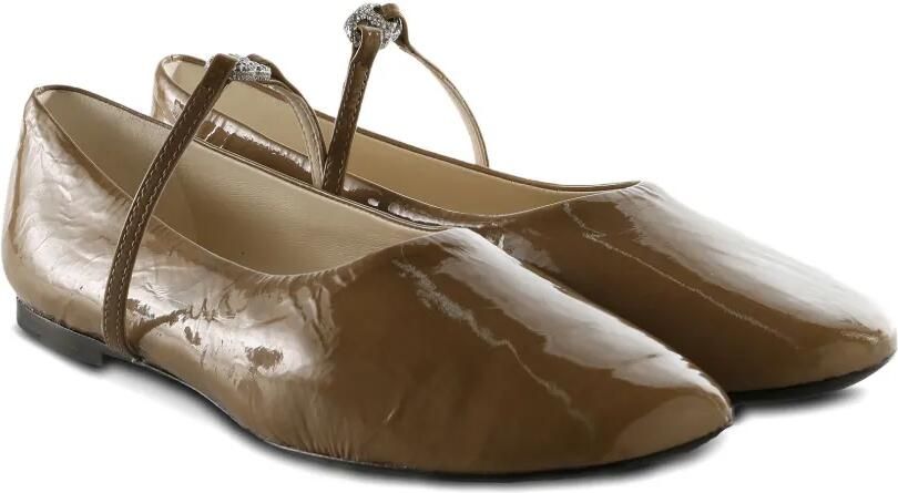 Tory Burch Leren ballerina's Beige