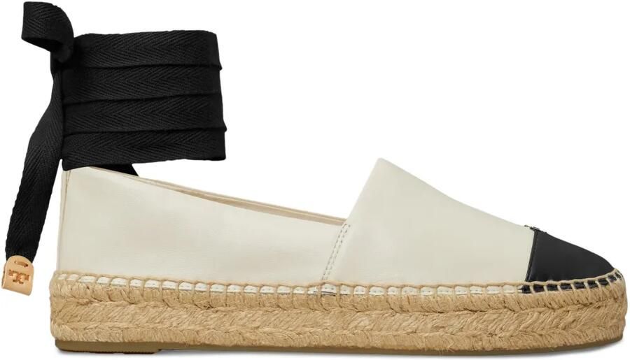 Tory Burch Leren espadrilles Beige