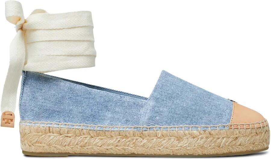 Tory Burch Leren espadrilles Blauw