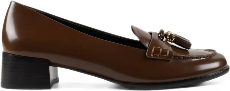 Tory Burch Leren loafers met kwastje Bruin