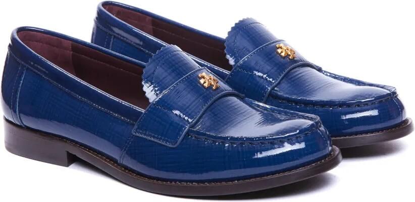 Tory Burch Leren loafers met logoplakkaat Blauw - Foto 3