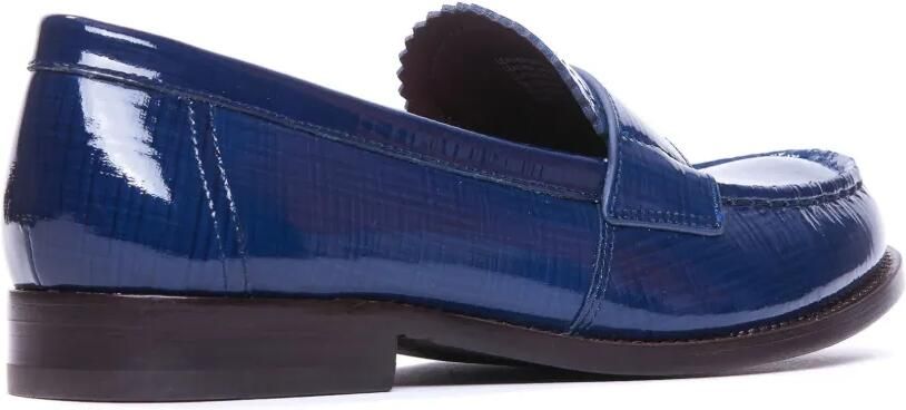 Tory Burch Leren loafers met logoplakkaat Blauw - Foto 4