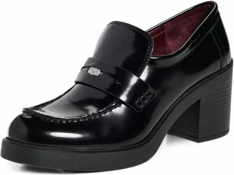 Tory Burch logo-plaque platform loafers Zwart