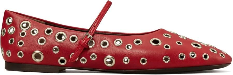 Tory Burch Mary Jane ballerina's met ringlets Rood