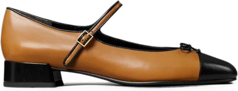 Tory Burch Mary Jane ballerina's met strik en bewerkte neus Beige