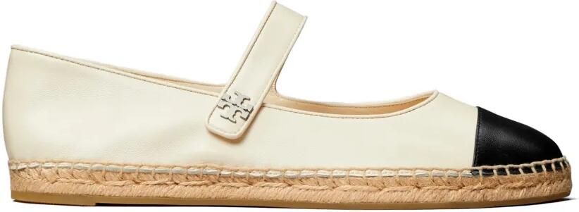 Tory Burch Mary Jane leren ballerina's met bewerkte neus Beige