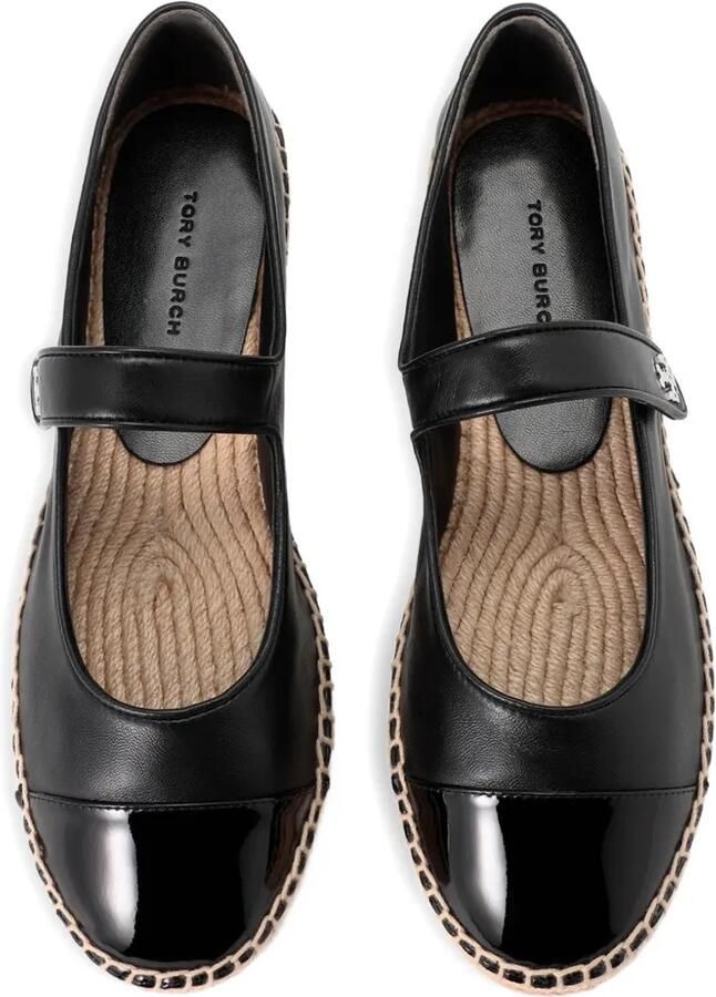 Tory Burch Mary Jane leren ballerina's met bewerkte neus Zwart - Foto 2