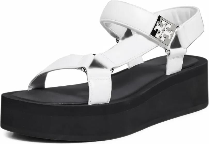 Tory Burch Mellow leather platform sandals Wit