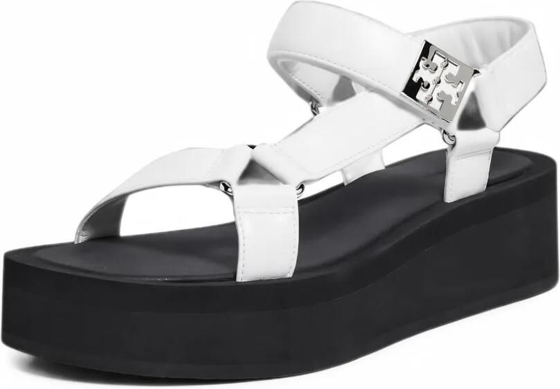 Tory Burch Mellow logo-buckle sandals Wit