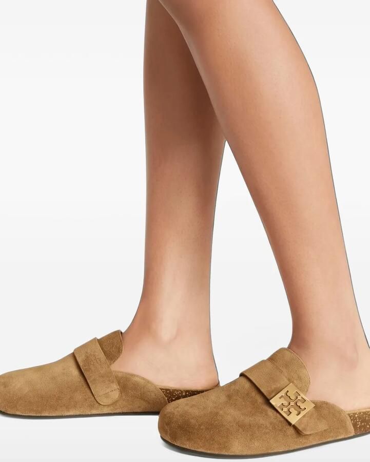 Tory Burch Mellow logo-plaque suede mules Bruin - Foto 2