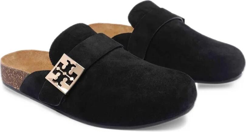Tory Burch Mellow logo-plaque suede mules Zwart - Foto 3