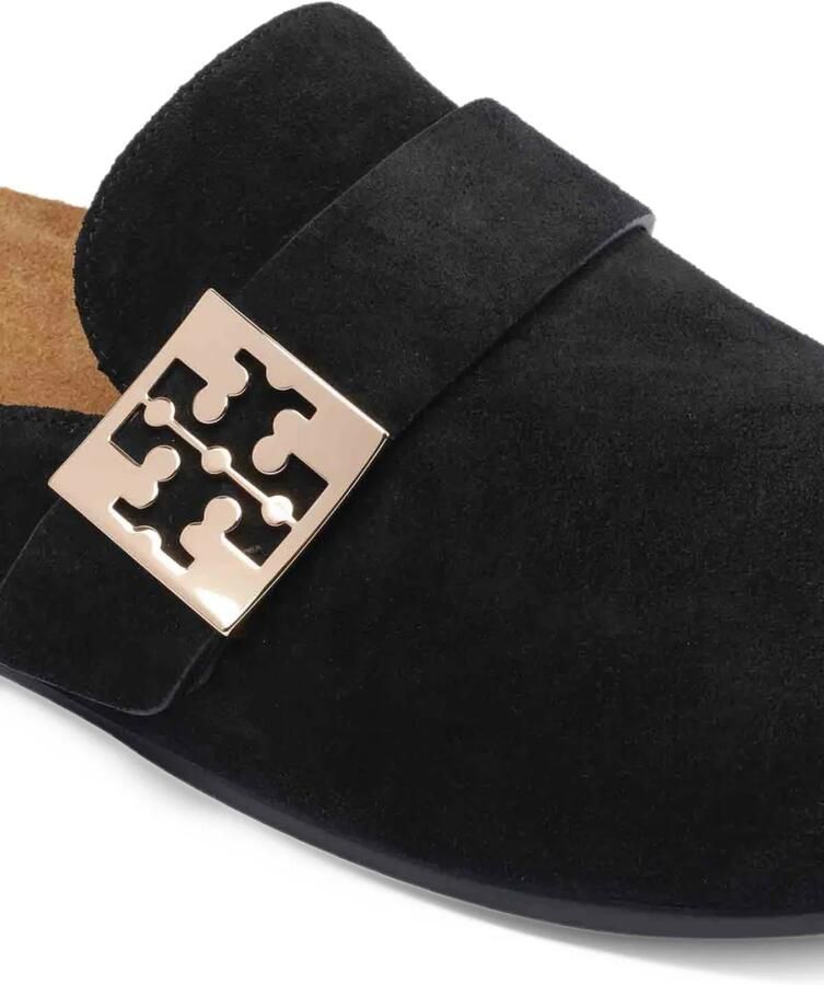 Tory Burch Mellow logo-plaque suede mules Zwart - Foto 2