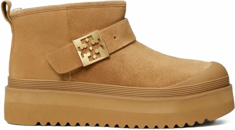 Tory Burch Mellow shearling-trim platform boots Beige