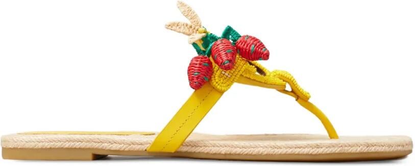 Tory Burch Miller espadrilles met kralen Geel