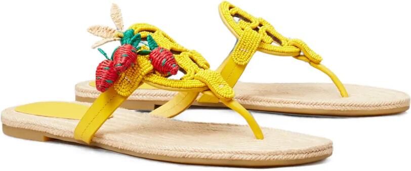 Tory Burch Miller espadrilles met kralen Geel - Foto 5
