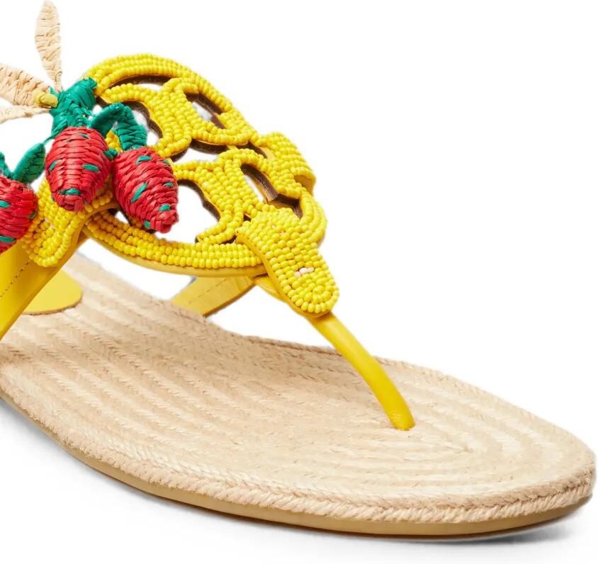Tory Burch Miller espadrilles met kralen Geel - Foto 3