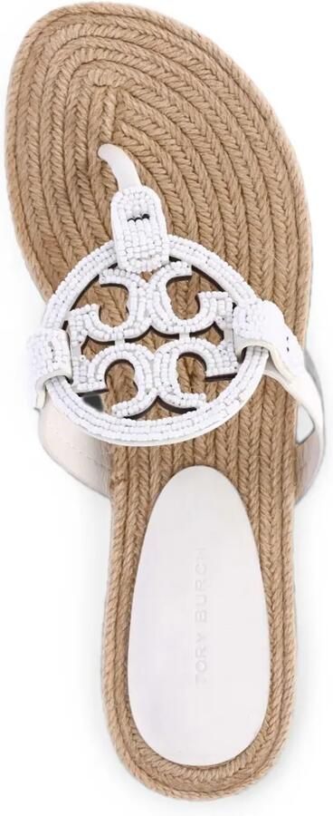 Tory Burch Miller espadrilles met kralen Wit - Foto 2