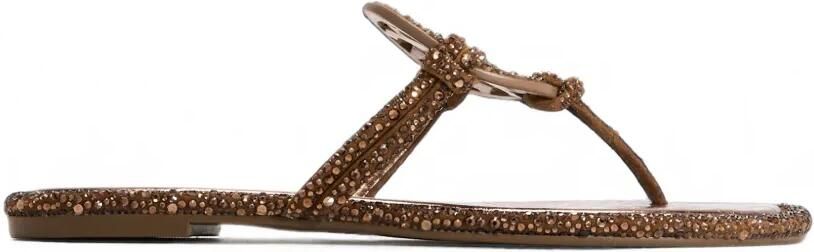 Tory Burch Miller geknoopte sandalen met kristallen Bruin