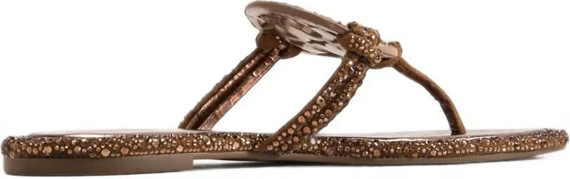 Tory Burch Miller geknoopte sandalen met kristallen Bruin - Foto 4